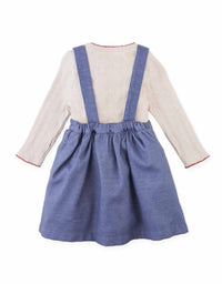 Baby Margot Cherry Emb Pinafore Dress And Tee Set
