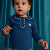 Baby Geraldine Ribbed Tee With Scalloped Collar