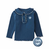 Baby Geraldine Ribbed Tee With Scalloped Collar