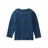 Baby Geraldine Ribbed Tee With Scalloped Collar