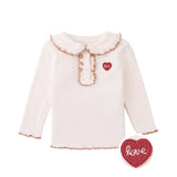 Baby Geraldine Ribbed Tee With Scalloped Collar