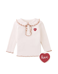 Baby Geraldine Ribbed Tee With Scalloped Collar