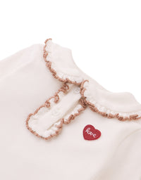 Baby Geraldine Ribbed Tee With Scalloped Collar