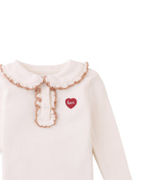Baby Geraldine Ribbed Tee With Scalloped Collar