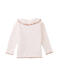 Baby Geraldine Ribbed Tee With Scalloped Collar