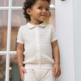 Textured Stripe Knit Set