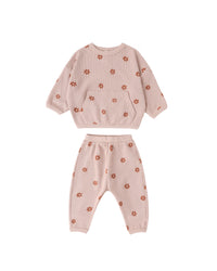Waffle Sweater Set Pink Daisy