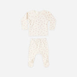 Wrap Top + Footed Pants Set