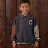 Collared Sweatshirt Color Block