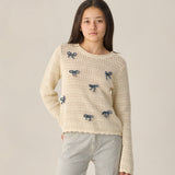Teen Crochet Knit Pullover Bows