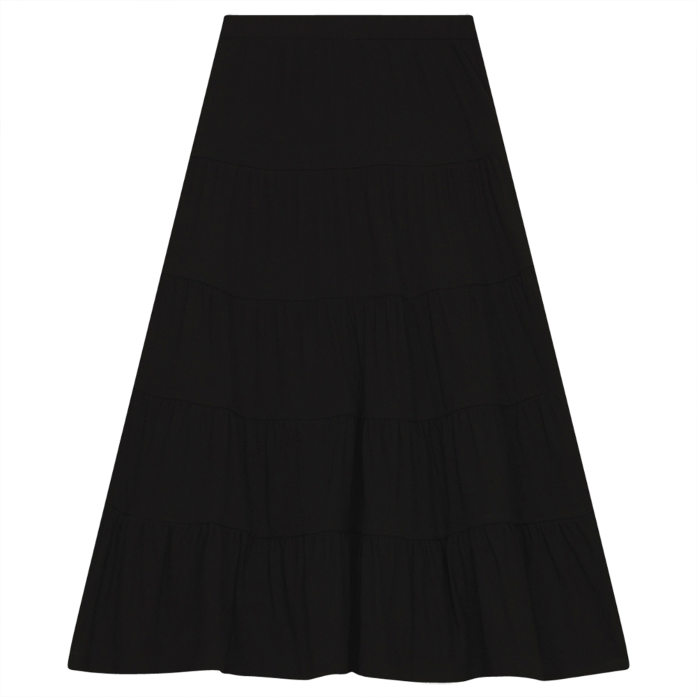Girls Tiered Rib Long Skirt