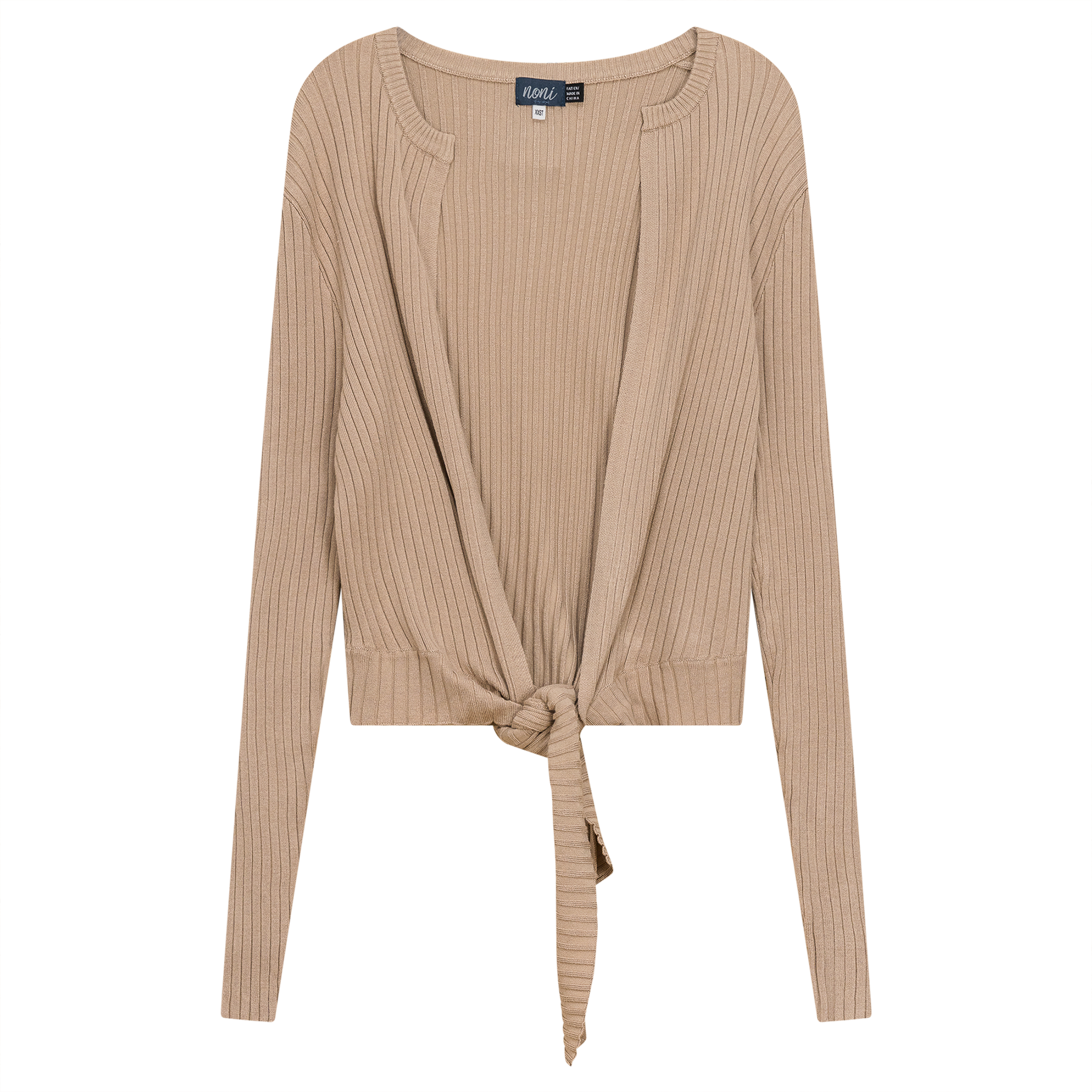 Wide Rib Cropped Tie Cardigan