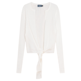 Wide Rib Cropped Tie Cardigan