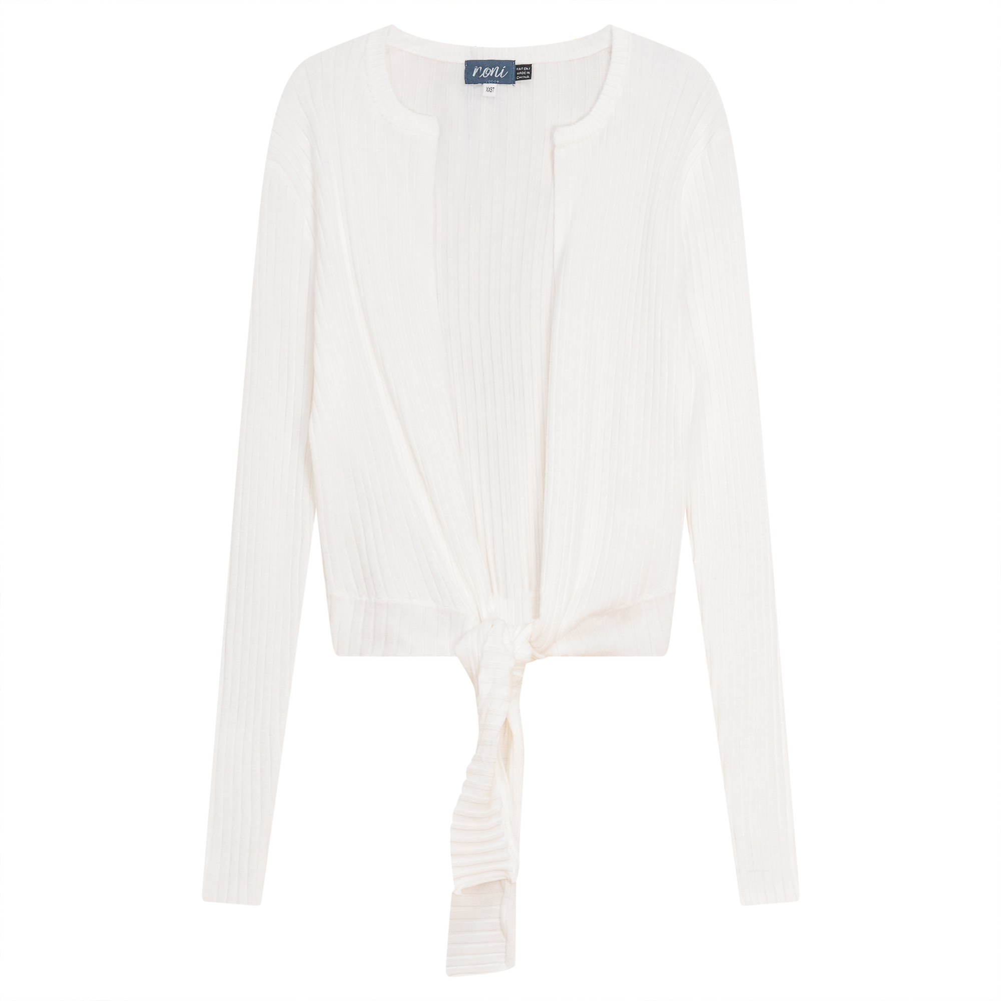 Wide Rib Cropped Tie Cardigan