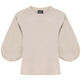 Jersey Girl Top With Cotton Woven Sleeves