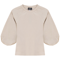 Jersey Girl Top With Cotton Woven Sleeves