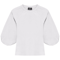 Jersey Girl Top With Cotton Woven Sleeves