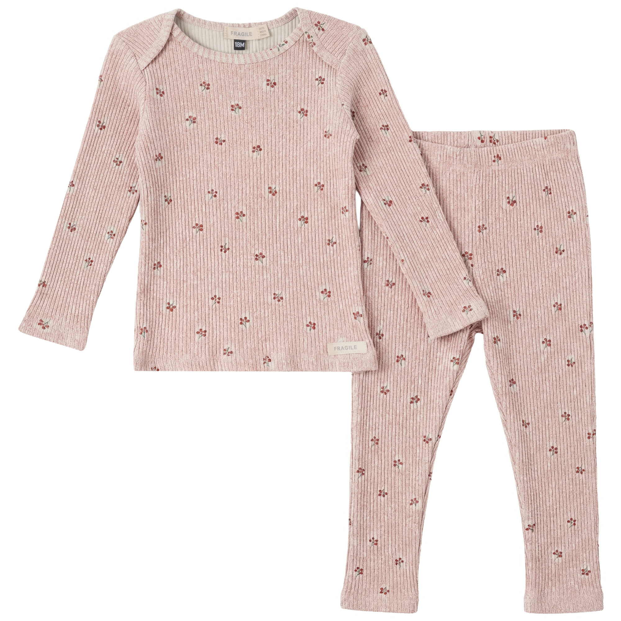 Girls 2 PC Loungewear With Floral Print