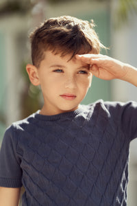 Diamond Pattern Knit Sweater