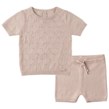 Diamond Pattern Knit Baby Set