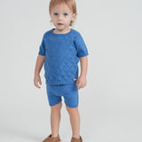 Diamond Pattern Knit Baby Set
