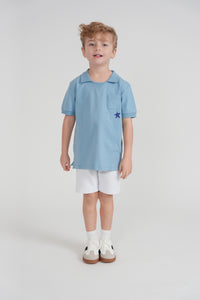 Boys Top With Rib Collar And Star Detail
