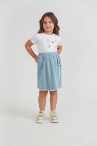 Girls Denim Wrap Skirt