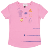 Girls Top With Multi Print At Front