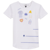 Girls Top With Multi Print At Front