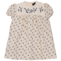 Girl Floral Print Dress With Embroidery