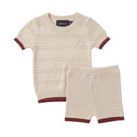 Textured Knit With Trim Set