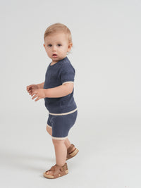 Textured Knit With Trim Set