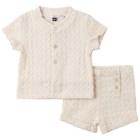 Boys 2 PC In Textured Waffle Fabric