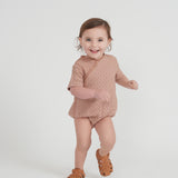 Baby One Piece Wrap In Textured Waffle