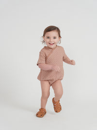 Baby One Piece Wrap In Textured Waffle