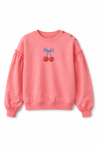 French Terry Sweatshirt With Cherry Print