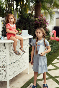 Girls Cherry Printed Tiered Dress