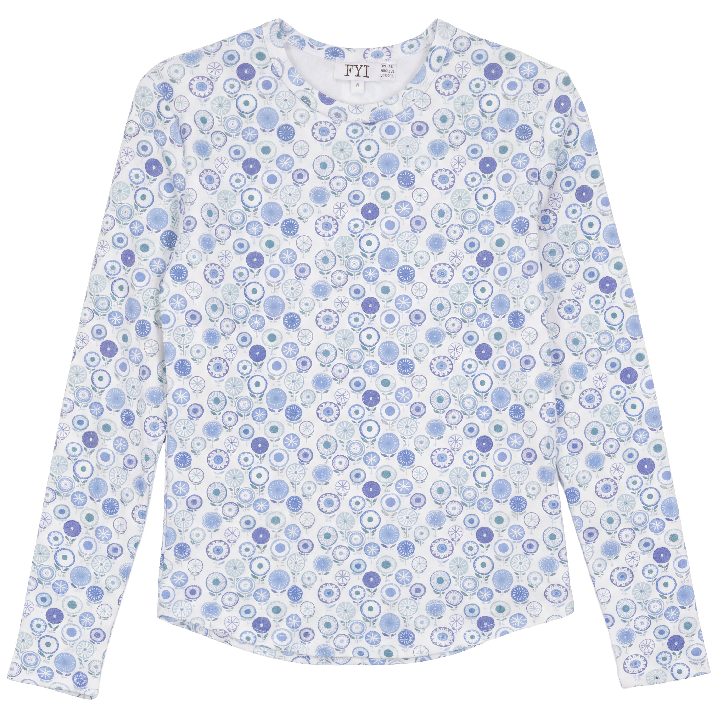 Girls Top With Circle Flower Print