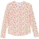 Girls Top With Circle Flower Print