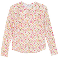 Girls Top With Circle Flower Print