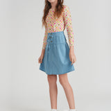 Girls Top With Circle Flower Print