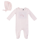 Baby Romper Set With Bird Print At Chest
