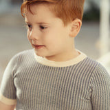 Boys Crew In Knit Texture