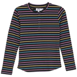 Girls Multi Stripe Waffle Top