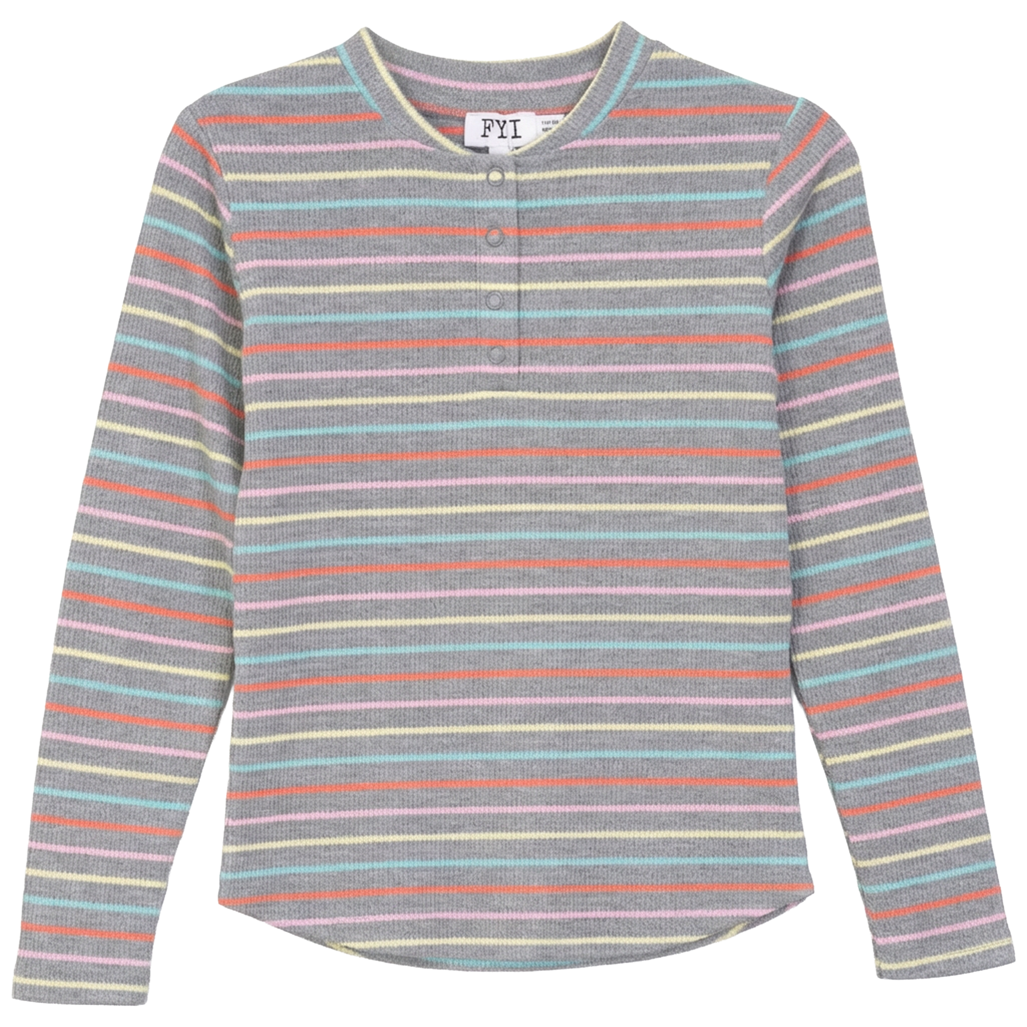Girls Multi Stripe Waffle Top