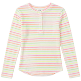Girls Multi Stripe Waffle Top