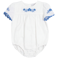 Baby Onesie With Criss Cross Flower Embroidery