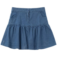 Girls Denim Skirt With Lace Trim