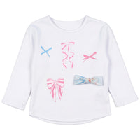 Girls Top With Bows Trim