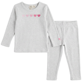 Girl Set With Heart Print